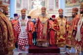 Блаженнейший митрополит Онуфрий совершил Литургию в Ольгинском соборе Киева