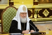 His Holiness Patriarch Kirill receives congratulatory messages on his 75th birthday from heads and representatives of Christian confessions in Russia