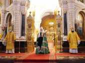 În Duminica a 23-a după Cincizecime Sanctitatea Sa Patriarhul Chiril a săvârșit Dumnezeiasca Liturghie în Catedrala „Hristos Mântuitorul” din Moscova