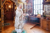 В Неделю по Рождестве Христовом Святейший Патриарх Кирилл совершил Литургию в Александро-Невском скиту