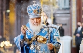 De sărbătoarea Întâmpinării Domnului Sanctitatea Sa Patriarhul Chiril a săvârșit Dumnezeiasca Liturghie în Catedrala „Hristos Mântuitorul” din Moscova