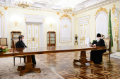 Working meeting of His Holiness Patriarch Kirill with Metropolitan Hilarion of Volokolamsk