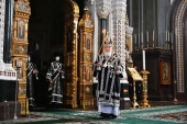 Святейший Патриарх Кирилл совершил первую в этом году Литургию Преждеосвященных Даров