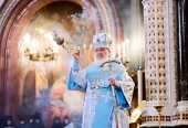 В праздник Благовещения Пресвятой Богородицы Святейший Патриарх Кирилл совершил Литургию в Храме Христа Спасителя