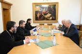 Metropolitan Hilarion of Volokolamsk meets with the head of the Foundation for Supporting and Protecting the Rights of Compatriots Living Abroad