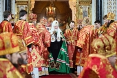 His Holiness Patriarch Kirill celebrates Paschal Great Vespers at the Church of Christ the Saviour