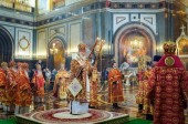 У Неділю 6-у за Великоднем Святіший Патріарх Кирил звершив Літургію в кафедральному соборному Храмі Христа Спасителя