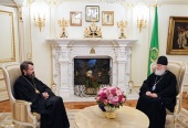 His Holiness Patriarch Kirill receives in audience Metropolitan Hilarion of Budapest and Hungary
