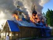 В храме святителя Василия Великого в Осиновой Роще г. Санкт-Петербурга произошел пожар