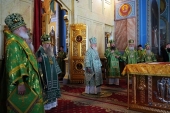 В день памяти преподобных Сергия и Германа Валаамских Предстоятель Русской Церкви совершил Литургию в Валаамском монастыре
