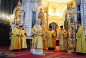 Патриаршее служение в Неделю 7-ю по Пятидесятнице в Храме Христа Спасителя г. Москвы