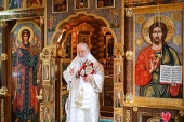 В праздник Преображения Господня Святейший Патриарх Кирилл совершил Литургию в Александро-Невском скиту