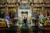 В праздник Донской иконы Божией Матери Святейший Патриарх Кирилл совершил Литургию в Донском ставропигиальном монастыре
