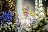 В праздник Донской иконы Божией Матери Святейший Патриарх Кирилл совершил Литургию в Донском ставропигиальном монастыре