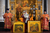 Патриаршее служение в день Усекновения главы Иоанна Предтечи в Храме Христа Спасителя в Москве