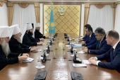Εκκλησιαστική αντιπροσωπεία με επικεφαλής τον πρόεδρο του ΤΕΕΣ συναντήθηκε με τον επικεφαλής της Γερουσίας του Καζακστάν