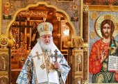 В Неделю 15-ю по Пятидесятнице Святейший Патриарх Кирилл совершил Литургию в Александро-Невском скиту