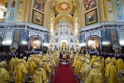 Ανήμερα των 76ων γενεθλίων του ο Αγιώτατος Πατριάρχης Κύριλλος προέστη της Θείας Λειτουργίας στον ιερό καθεδρικό ναό του Σωτήρος στη Μόσχα