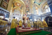 У день свого 76-річчя Святіший Патріарх Кирил звершив Літургію в Храмі Христа Спасителя