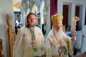 В праздник Собора Архистратига Михаила русское духовенство сослужило Иерусалимскому Патриарху