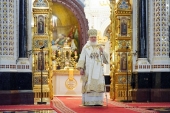 Напередодні Нового року Святіший Патріарх Кирил звершив молебний спів на новоліття у Храмі Христа Спасителя