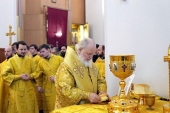 В Неделю 29-ю по Пятидесятнице Святейший Патриарх Кирилл совершил Литургию в соборе великомученика Георгия Победоносца г. Одинцово Московской области