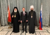 His Beatitude Patriarch John X of Antioch and Metropolitan Anthony of Volokolamsk attended reception at Russian Embassy in Syria