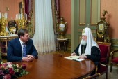 Святейший Патриарх Кирилл встретился с врио губернатора Запорожской области Е.В. Балицким