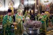 В канун праздника Входа Господня в Иерусалим Святейший Патриарх Кирилл совершил всенощное бдение в Храме Христа Спасителя в Москве