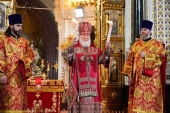 У день свята Світлого Христового Воскресіння Святіший Патріарх Кирил очолив урочисте богослужіння в Храмі Христа Спасителя