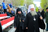 Правящий архиерей Хабаровской епархии возглавил молебен перед парадом в честь Дня Победы