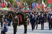 Патриарший экзарх всея Беларуси принял участие в церемонии возложения венков к монументу Победы в Минске