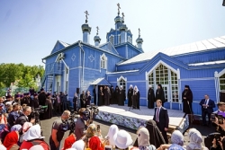 His Holiness Patriarch Kirill visits the Church of St. Abraham of Bolgar