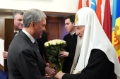 Голова Державної Думи ФЗ РФ В.В. Володін привітав Святішого Патріарха Кирила з днем тезоіменитства