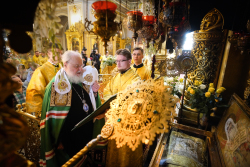 Патриаршее служение в день памяти святителя Алексия Московского в Богоявленском кафедральном соборе г. Москвы