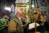 В канун праздника Святой Троицы Святейший Патриарх Кирилл совершил всенощное бдение в Троице-Сергиевой лавре