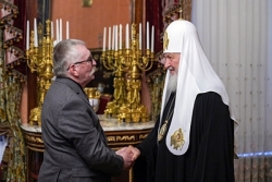 His Holiness Patriarch Kirill meets with writer Yan Taksyur