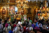 В канун дня памяти преподобных Сергия и Германа Святейший Патриарх Кирилл совершил всенощное бдение в Преображенском соборе Валаамского монастыря