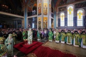В праздник преподобных Сергия и Германа Валаамских Предстоятель Русской Церкви совершил Литургию в Валаамском монастыре