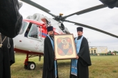 Над территорией Белоруссии проходит воздушный крестный ход с иконой Божией Матери «Неопалимая Купина»