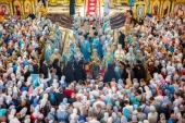 В праздник Почаевской иконы Божией Матери Блаженнейший митрополит Онуфрий возглавил торжественное богослужение в Почаевской лавре