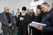 Святейший Патриарх Кирилл ознакомился с ходом ремонтно-реставрационных работ в Соловецком монастыре