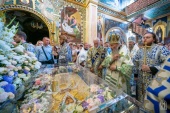 У день свята Успіння Пресвятої Богородиці Блаженніший митрополит Онуфрій очолив богослужіння у Києво-Печерській лаврі