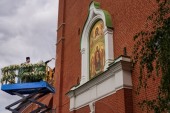 Святіший Патріарх Кирил освятив відтворену надбрамну ікону на Спаській вежі Московського Кремля