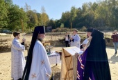 Наместник Данилова ставропигиального монастыря г. Москвы совершил чин основания храма в Преображенском скиту обители