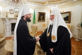 Святейший Патриарх Кирилл принял митрополита Псковского Арсения