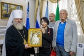 Ханты-Мансийской митрополии из Сербии передали икону «Белый ангел Милишевский»