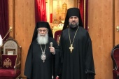 Patriarch Theophilos of Jerusalem meets with the head of the Russian Ecclesiastical Mission in Jerusalem