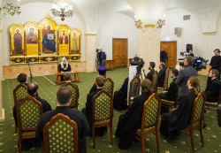 Встреча Святейшего Патриарха Кирилла с победителями и призерами I и II Общероссийских олимпиад по богословию