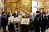 В храм на Киевском вокзале Москвы передан образ преподобного Илии Муромца с частицей его святых мощей